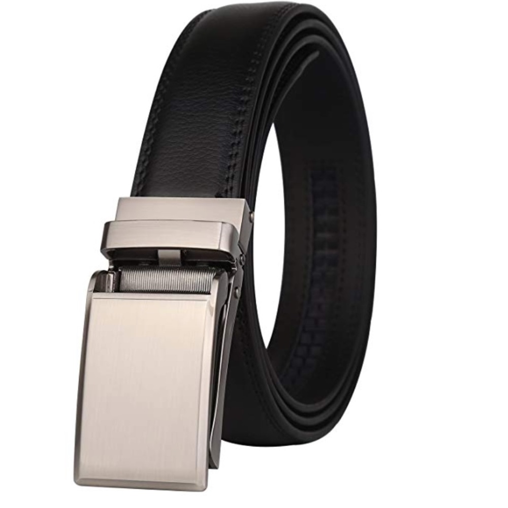 Leather dress belt